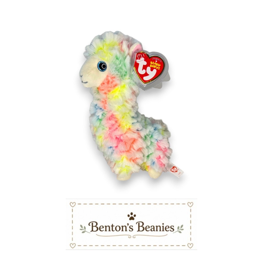 Lola the Llama Ty Beanie Baby | Pastel Parade Pal 🌈 | Mint Heart Tag ⭐